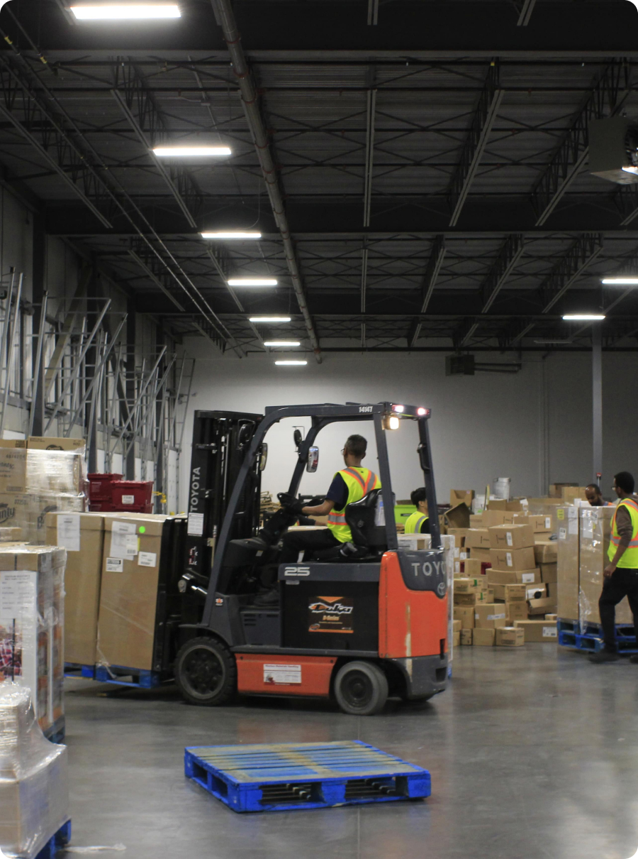 Forklift in Warehouse